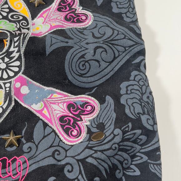 Disney Theme Park Merchandise Rhinestone Studded Pirate Caribbean Skull Tote - Picture 15 of 16